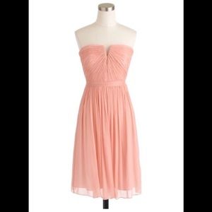 J.crew blush 100% silk chiffon dress